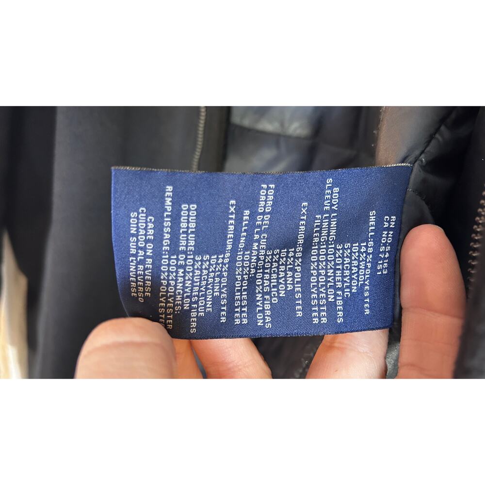 Dockers Men's Size L Black Insulated Zip Up Woold Overcoat SI 0003 - Picture 8 of 8